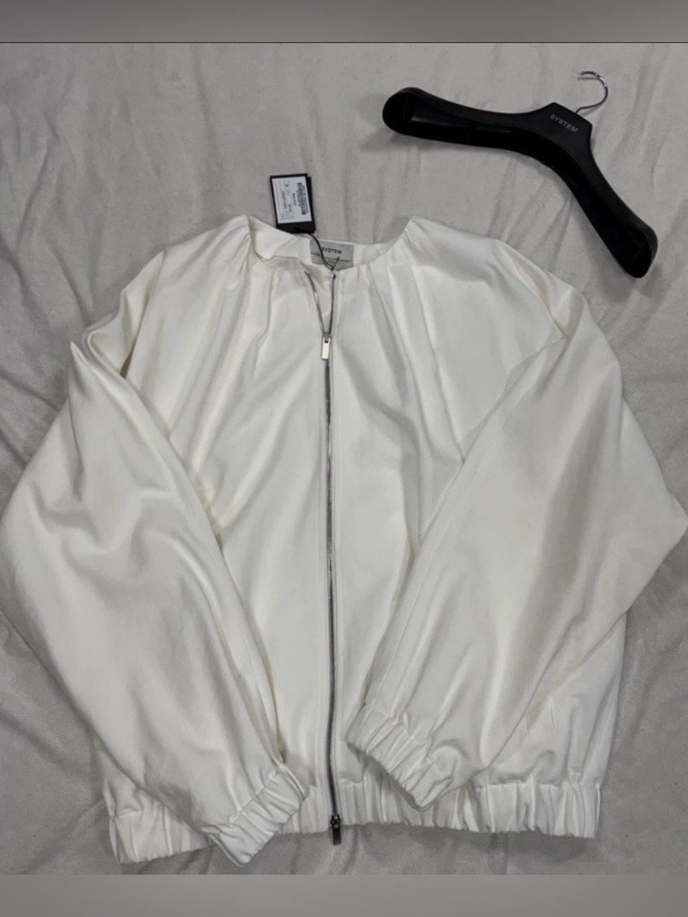 NWT SYSTEM Off-White Shirring Bomber Jacket